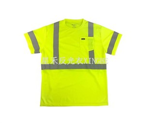 تي شيرت بجيب أمان عاكس للضوء Hi Vis للرجال من ملابس العمل في الهواء الطلق
